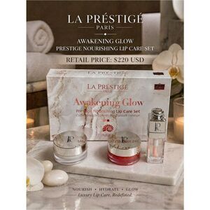 La Prestige Paris Awakening Glow Lip Care Set Nourishing Balm & Gloss Kit NIB